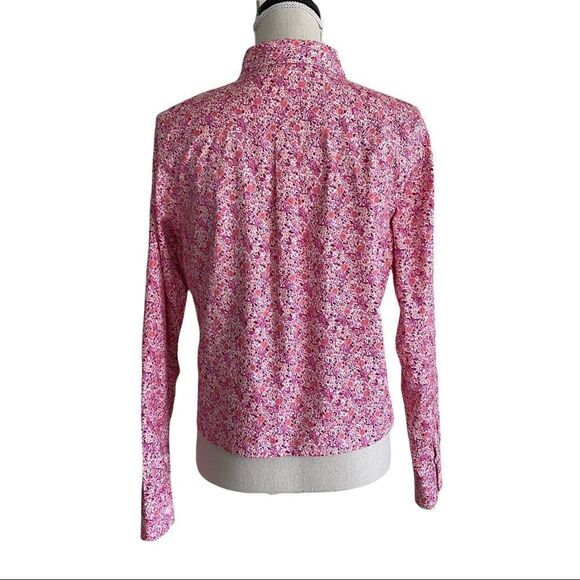 Women's L.L. Bean Pink Floral Blouse Size Small - Picture 3 of 5